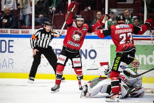 Malmö Redhawks Johan Olofsson jublar