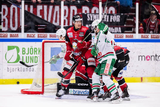 Malmö Redhawks Oliver Lauridsen och Rögles Ludvig Larsson