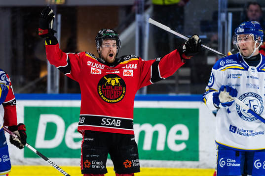 Luleås Brendan Shinnimin reagerar