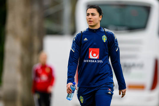 Goalkeeper Zecira Musovic of the Swedish women's national