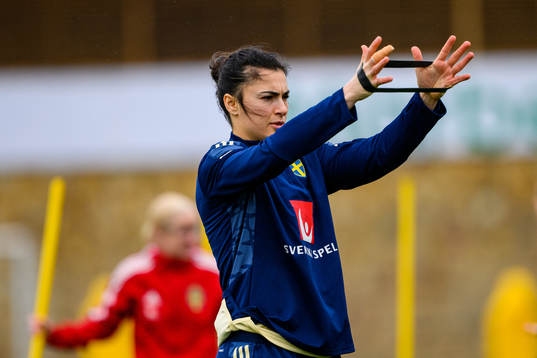 Goalkeeper Zecira Musovic of the Swedish women's national