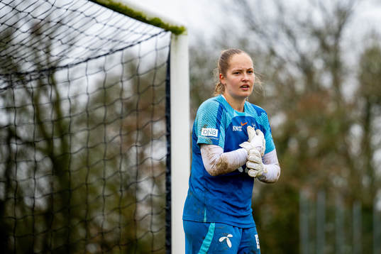 Goalkeeper Aurora Mikalsen of the Norwegian women's