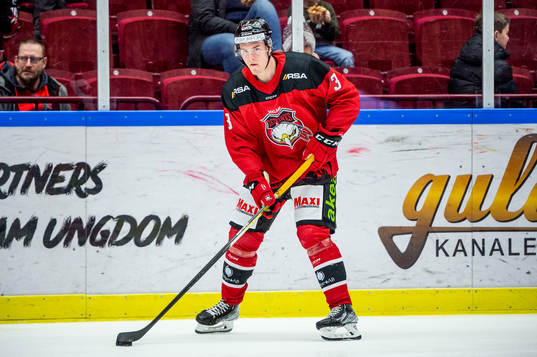 Malmö Redhawks Nuutti Viitasalo värmer upp innan