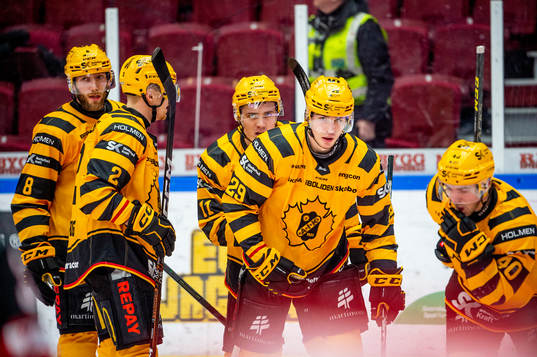 Skellefteås Albin Sundsvik jublar med lagkamraterna