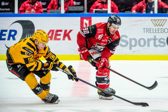 Skellefteås Rickard Hugg mot Malmö Redhawks Lance Bouma