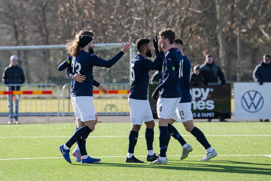Helsingborgs spelare jublar