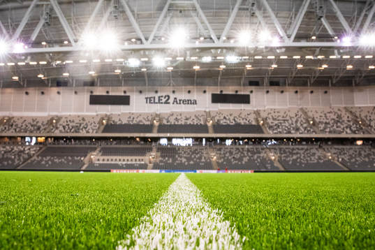 Konstgräs på Tele2 Arena