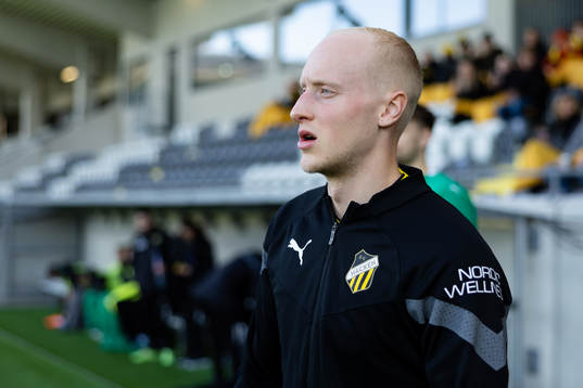 Häckens Valgeir Fridriksson innan fotbollsmatchen i
