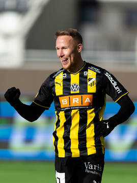 Häckens Mikkel Rygaard Jensen jublar