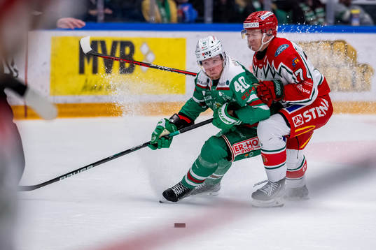 Rögles Oskar Stål-Lyrenäs  och Frölundas Andreas Borgman