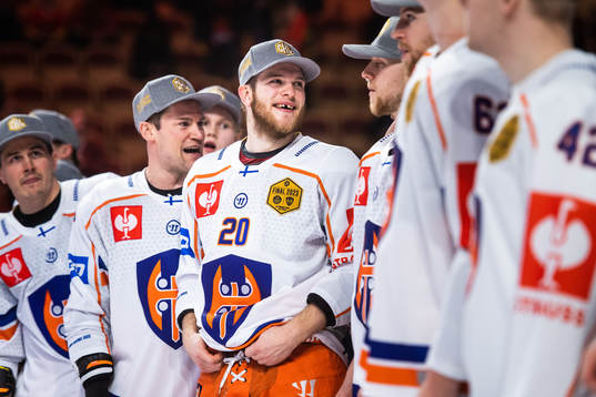 Tapparas Niko Ojamäki celebrates with team mates