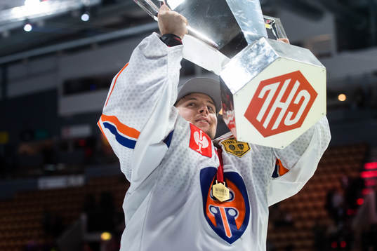 Tapparas Kristian Kuusela celebrates with trophy