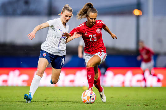 Thea Sørbo of Norway and Frederikke Skjødt Thøgersen of