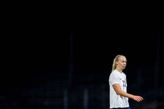 Sara Hørte of Norway looks dejected
