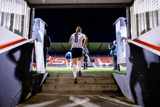 Vilde Bøe Risa of Norway in the half-time break