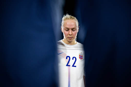 Sara Hørte of Norway looks dejected