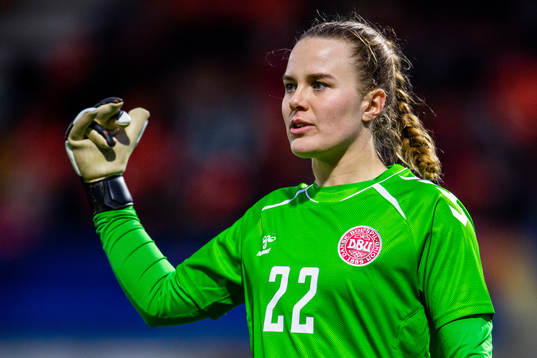 Goalkeeper Maja Bay Østergaard of Denmark