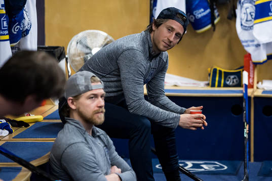Leksands Justin Glenn Kloos innan ishockeymatchen i SHL