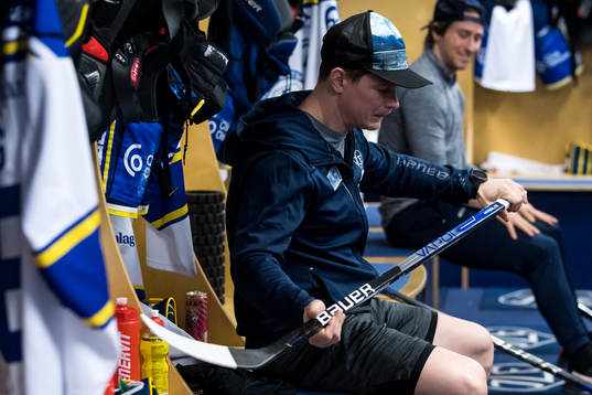 Leksands Patrik Zackrisson innan ishockeymatchen i SHL