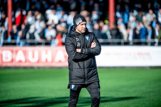 Malmö FFs tränare Henrik Rydström innan fotbollsmatchen