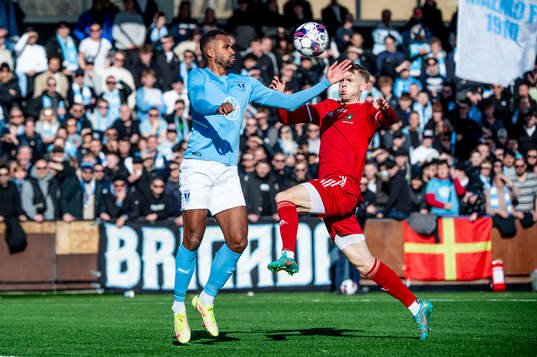 Malmö FFs Isaac Kiese Thelin mot Skövde AIKs Lukas Rhöse