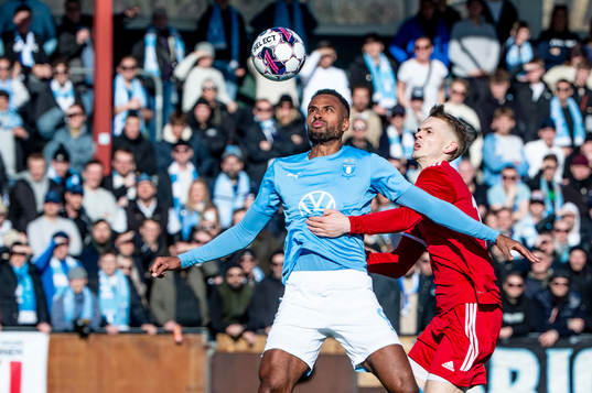 Malmö FFs Isaac Kiese Thelin mot Skövde AIKs Lukas Rhöse