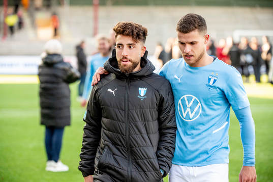 Malmö FFs Moustafa Zeidan och Gabriel Busanello