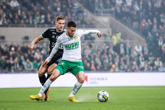 Brages Pontus Rödin och Hammarbys Abdelrahman Saidi