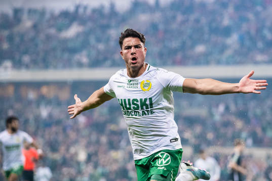 Hammarbys Jusef Erabi jublar