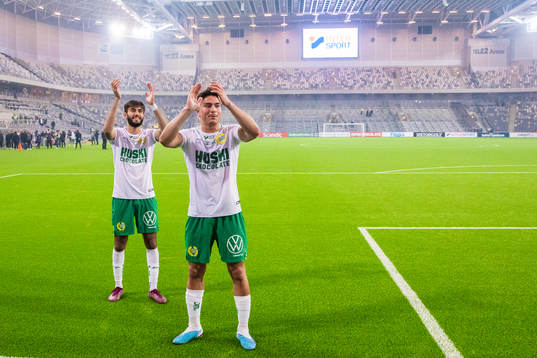 Hammarbys Montader Madjed och Jusef Erabi jublar