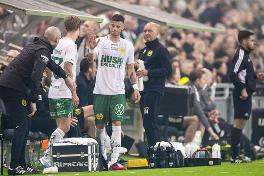 Hammarbys Viktor Djukanovic och Fredrik Hammar