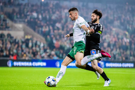 Hammarbys Viktor Djukanovic och Brages Jonathan Tamimi