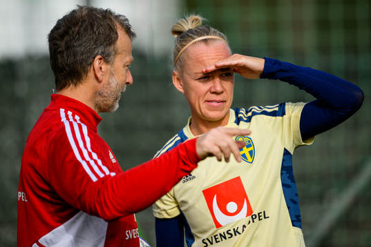 Fysio Pontus Ekblom and Caroline Seger