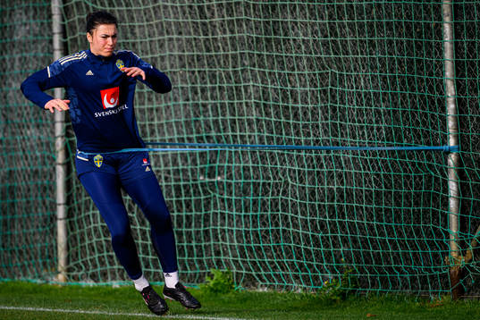 Goalkeeper Zecira Musovic ahead a training session with the