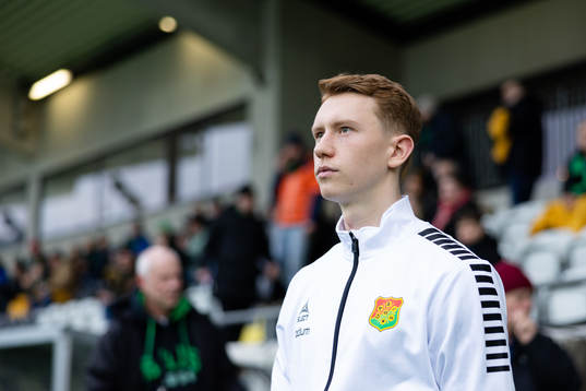 GAIS Julius Lindberg innan fotbollsmatchen i Svenska Cupen