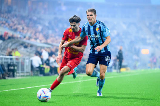 Landskronas Camil Jebara och Djurgårdens Elias Andersson