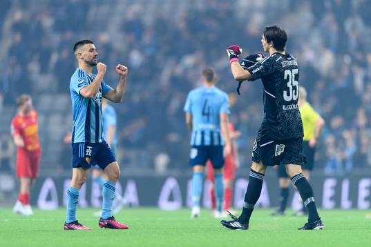 Djurgårdens Djurgårdens Carlos Moros Gracia och målvakt