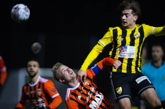 IFK Hässleholms Axel Winberg i träningsmatchen mellan