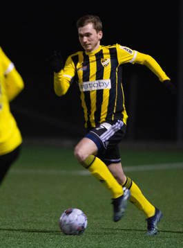IFK Hässleholms Edvin Nilsson i träningsmatchen mellan