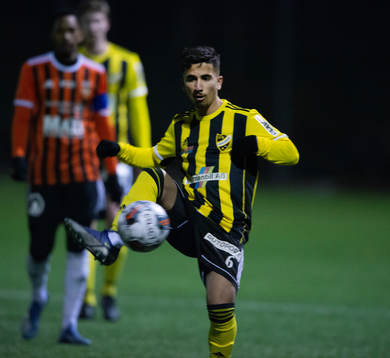 IFK Hässleholms Jan Alsalo i träningsmatchen mellan