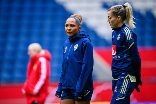 Madelen Janogy and Linda Sembrant of the Swedish women's