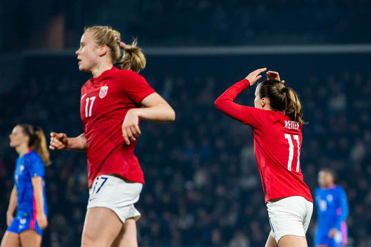 Guro Reiten of Norway looks dejected
