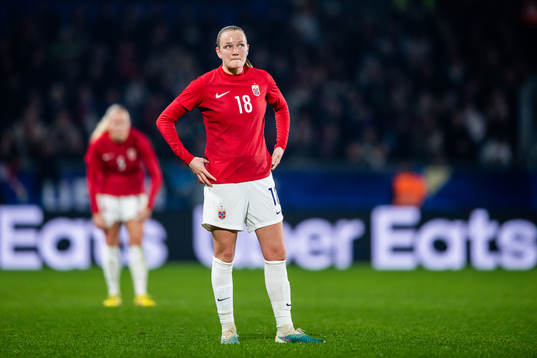 Frida Maanum of Norway looks dejected
