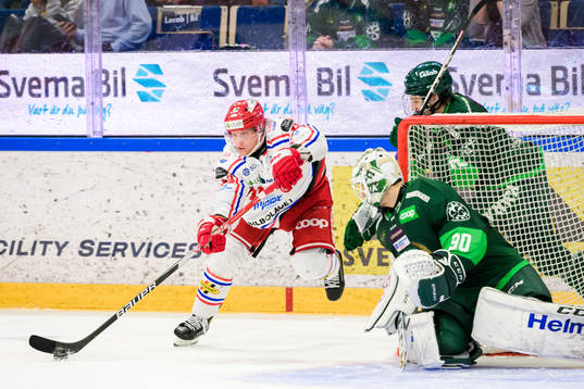 Timrås Olli Palola och Färjestads målvakt Matthew