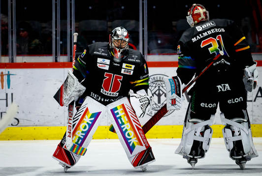 Örebros målvakt Jhonas Enroth och målvakt Jonas Arntzen
