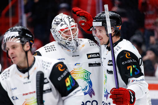 Malmö Redhawks målvakt Adam Werner och Adam Ollas