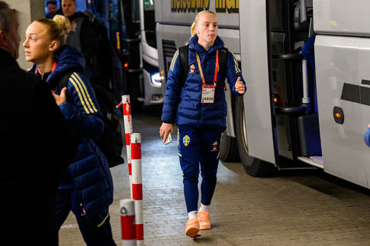 Anna Sandberg of Sweden arrives for the women's
