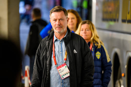 Head coach Peter Gerhardsson of Sweden arrives for the