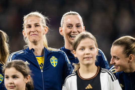 Sofia Jakobsson and Stina Blackstenius of Sweden