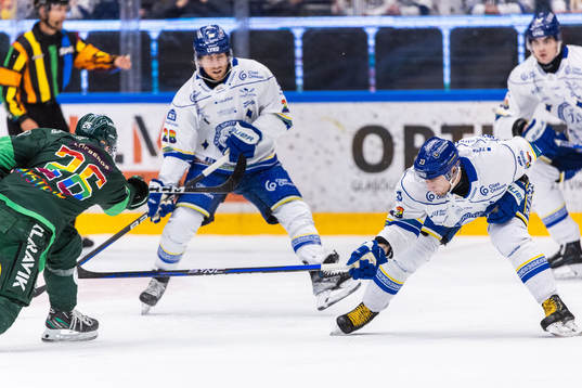 Färjestads Joel Nyström och Leksands Mikael Ruohomaa